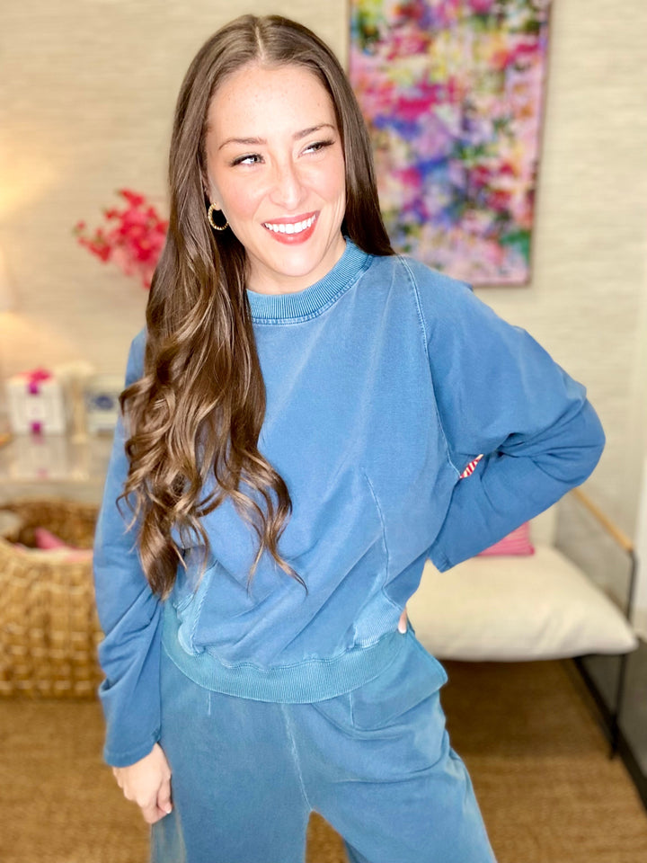 The Sabrina Pullover in Dream Blue