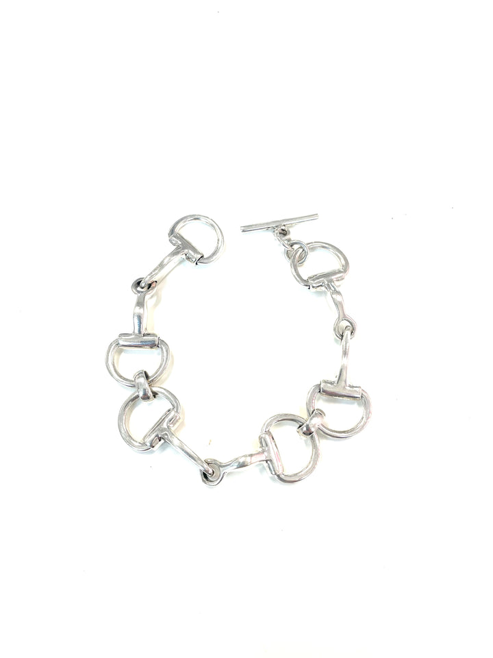 Sterling Silver Large Bit Link Bracelet