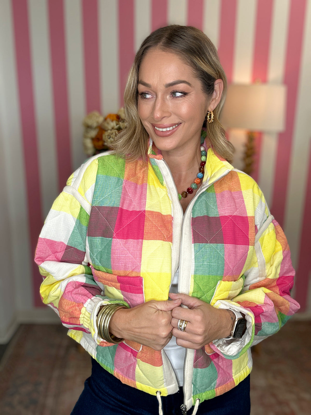 The Quilted Puffer in Yellow-AS