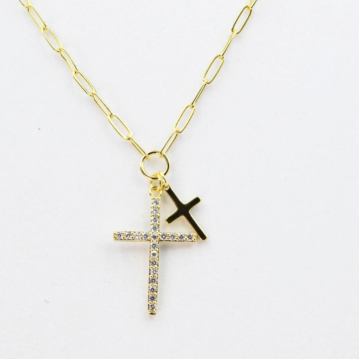 The STEAL Double Cross Necklace