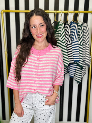 The Steal Striped Half Sleeve Cardigan in 6 Colors