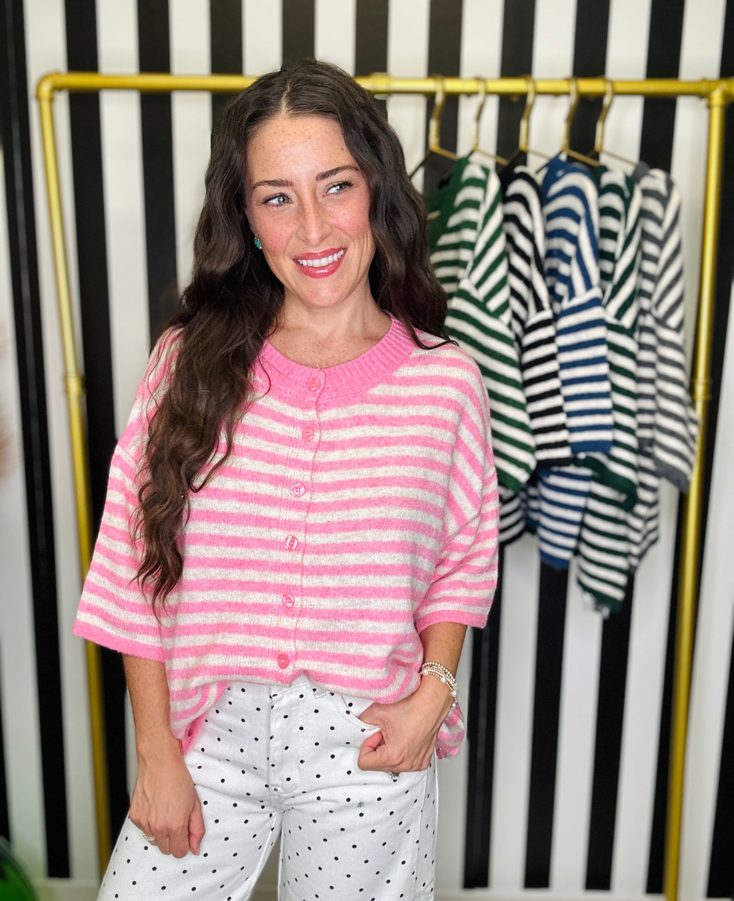 The Steal Striped Half Sleeve Cardigan in 6 Colors
