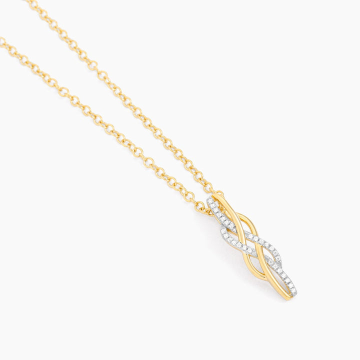ES Diamonds and Gold Intertwined Pendant Necklace