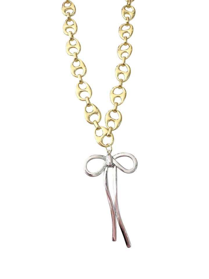 The Two Tone Bow Necklace