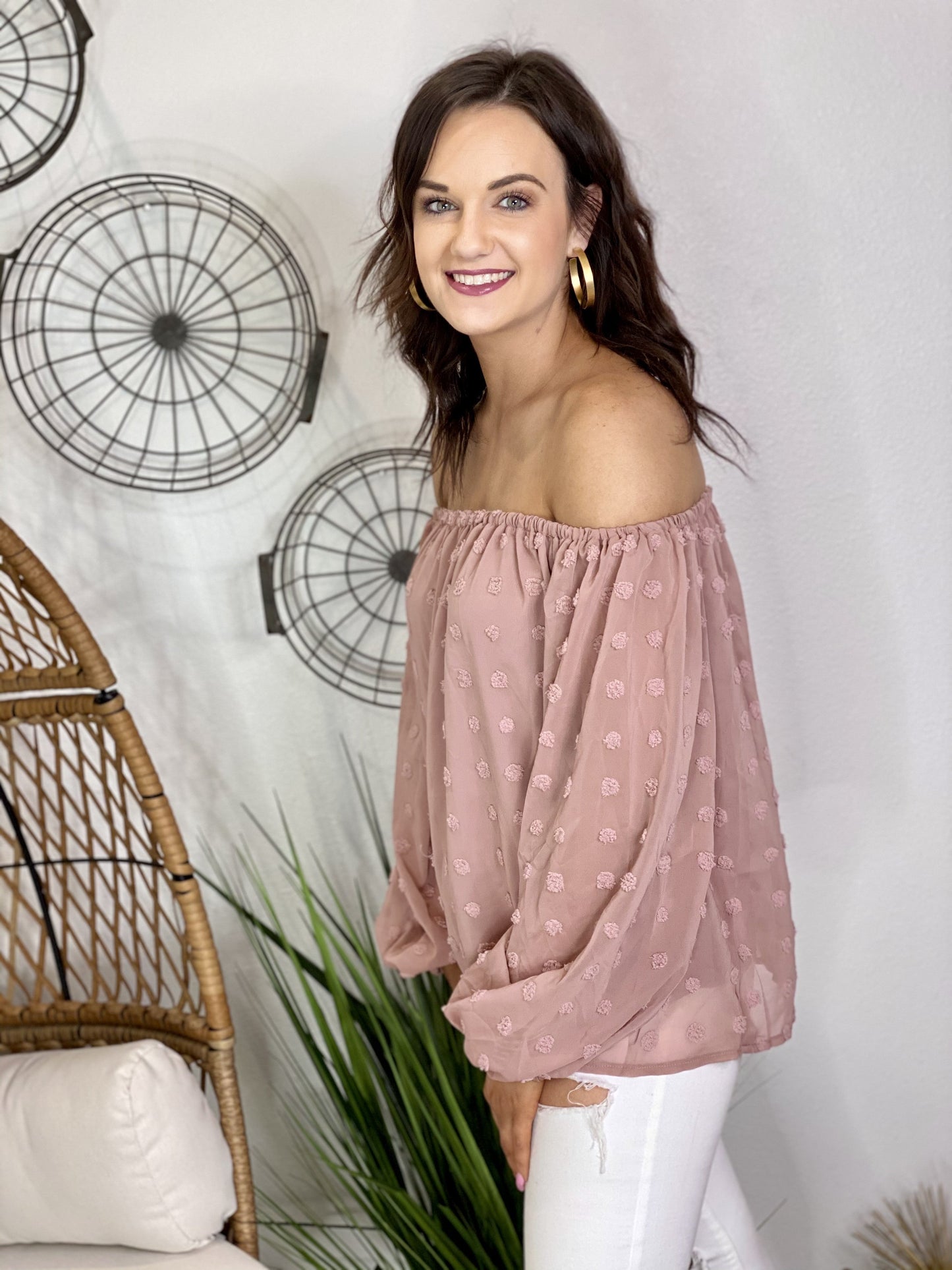 The Dot Off The Shoulder Top - 4 Colors