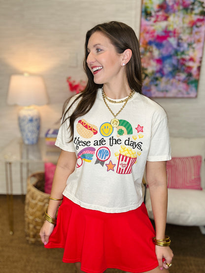 Baseball These are the Days Crop Tee