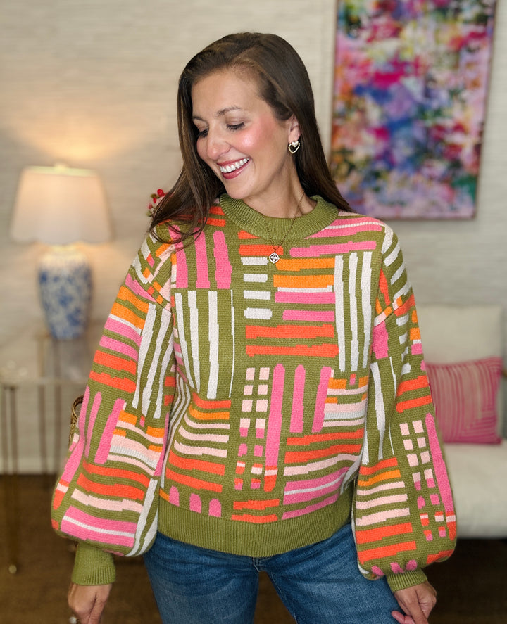 The Olive Retro Sweater