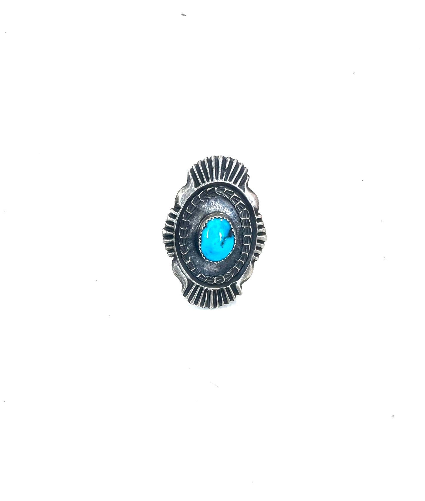KB Sterling and Turquoise Weathered Ring