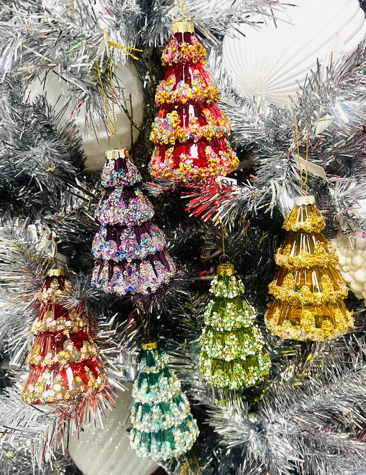 Glittered Tree Ornament Set