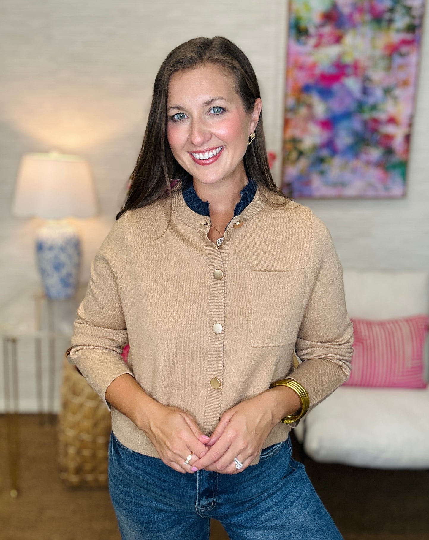 The Denim Collar Cardi