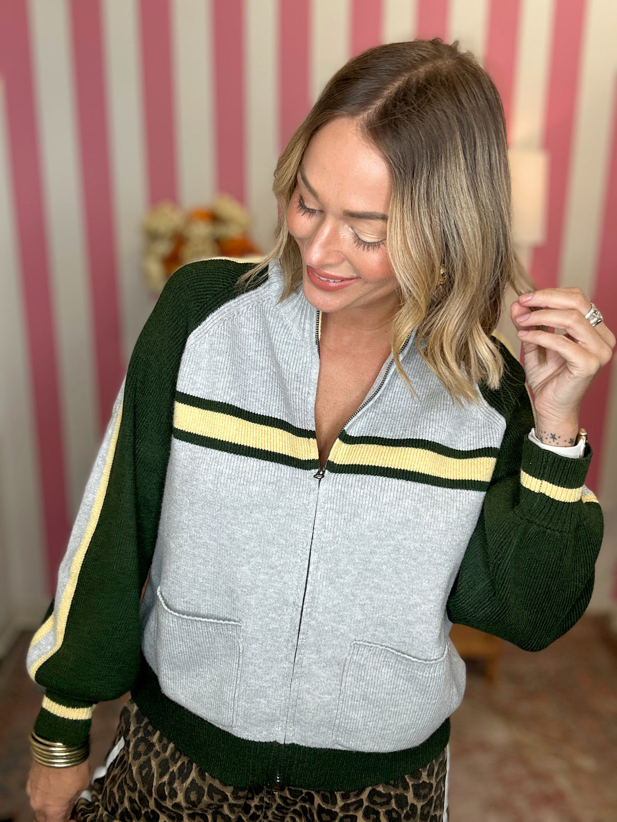The Dairy Boy Zip Sweater in Green