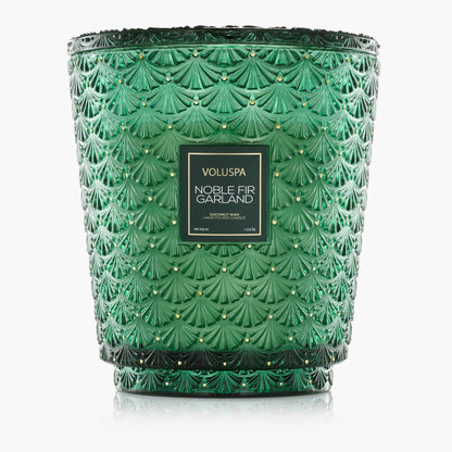 Noble Fir Garland Candles
