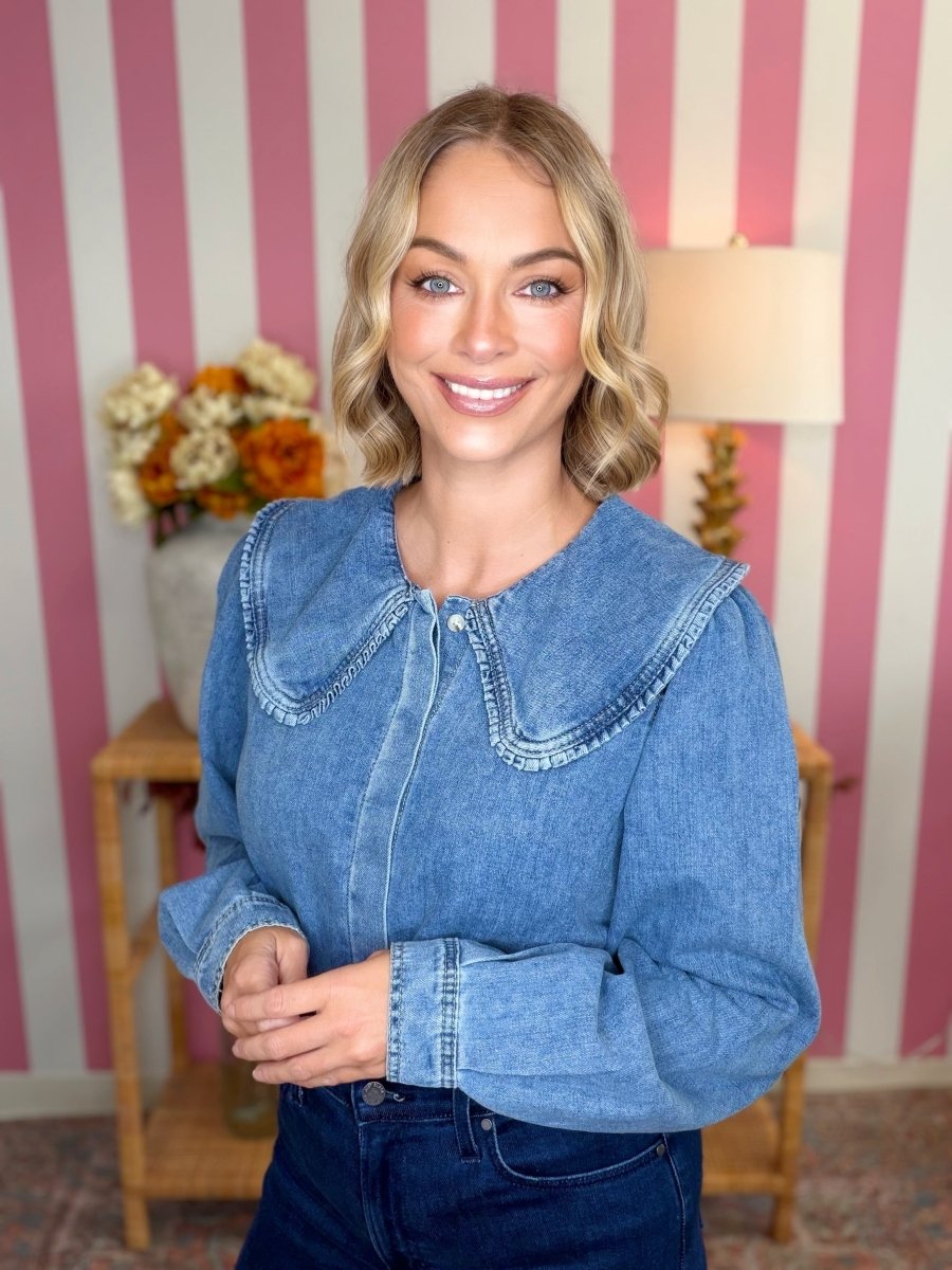 The Denim Collar Top