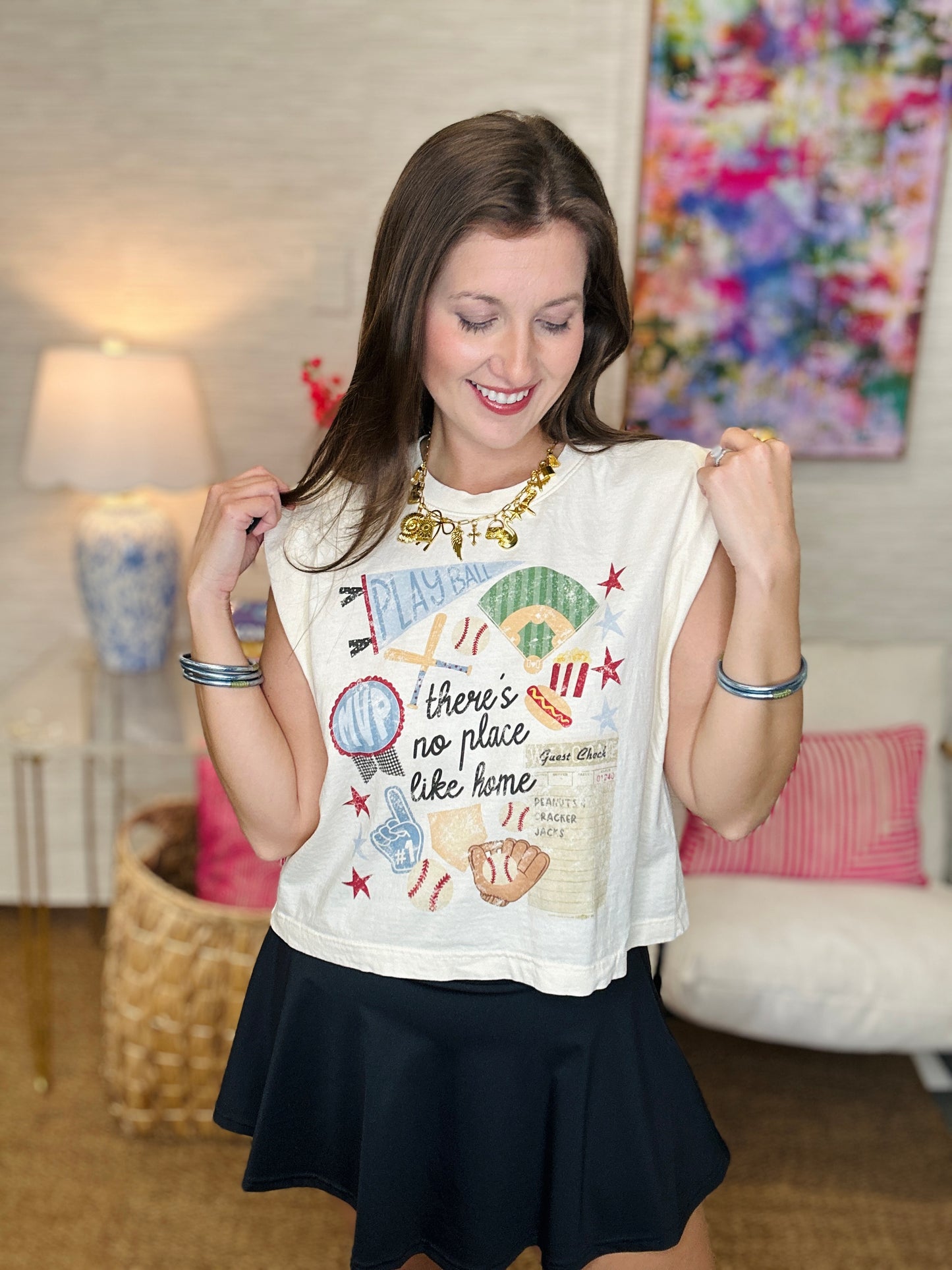 No Place Like Home Baseball Collage Tank