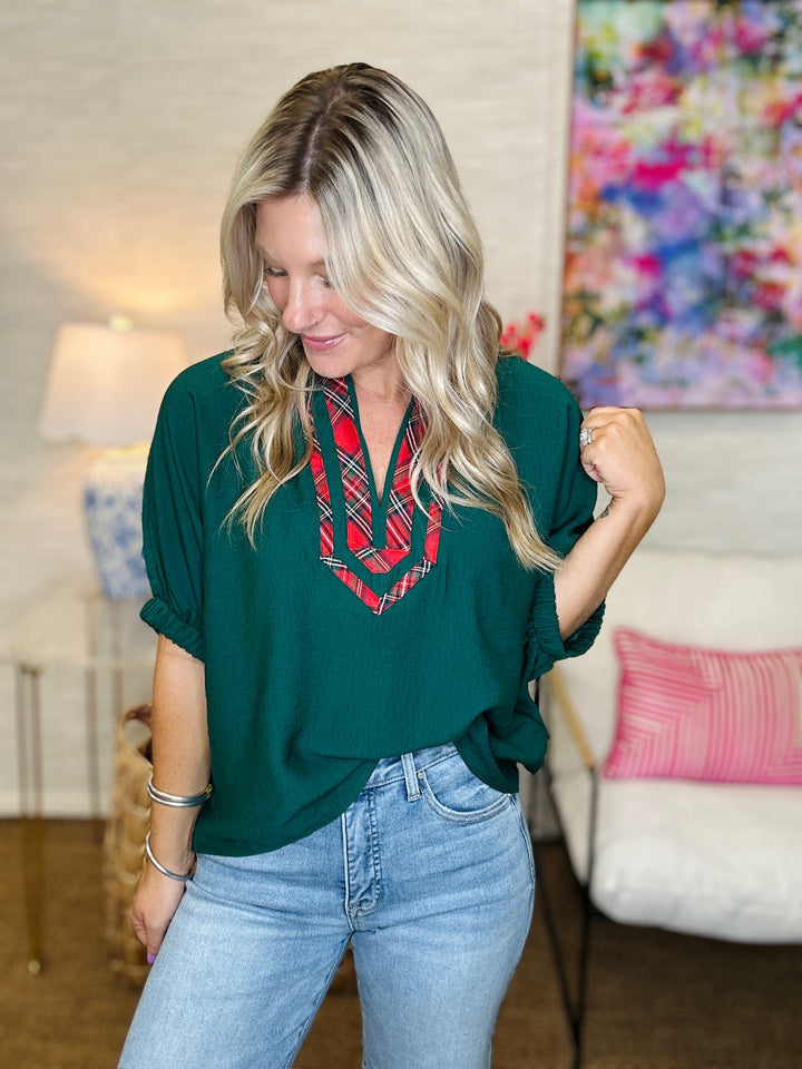 The Holiday Countdown Top in Green-AS