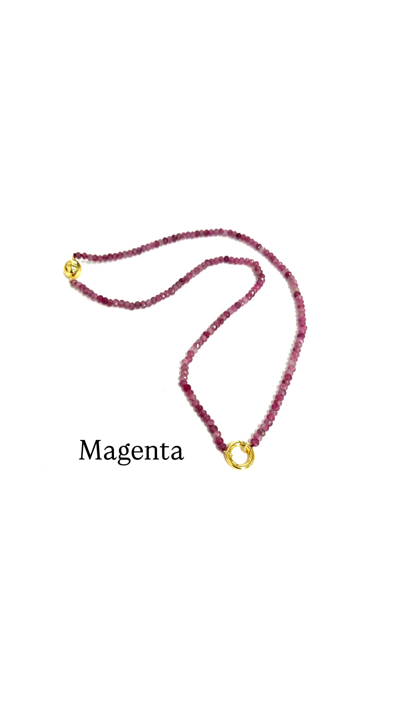 Agate Bead Magic Charm Bar Necklace-18"