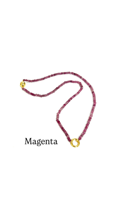 Agate Bead Magic Charm Bar Necklace-18"