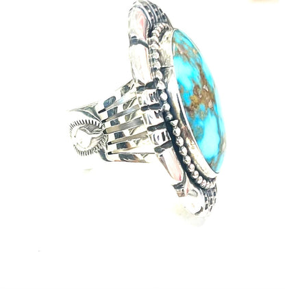 Kingman Turquoise Sterling Ring sz7 (C)