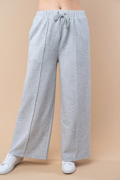 The Heathered Wide Pants-AS
