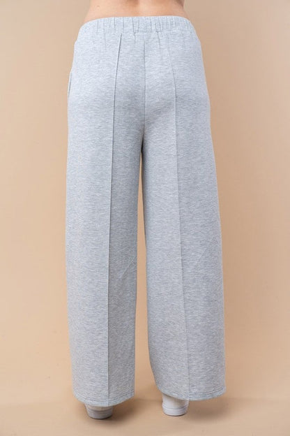 The Heathered Wide Pants-AS