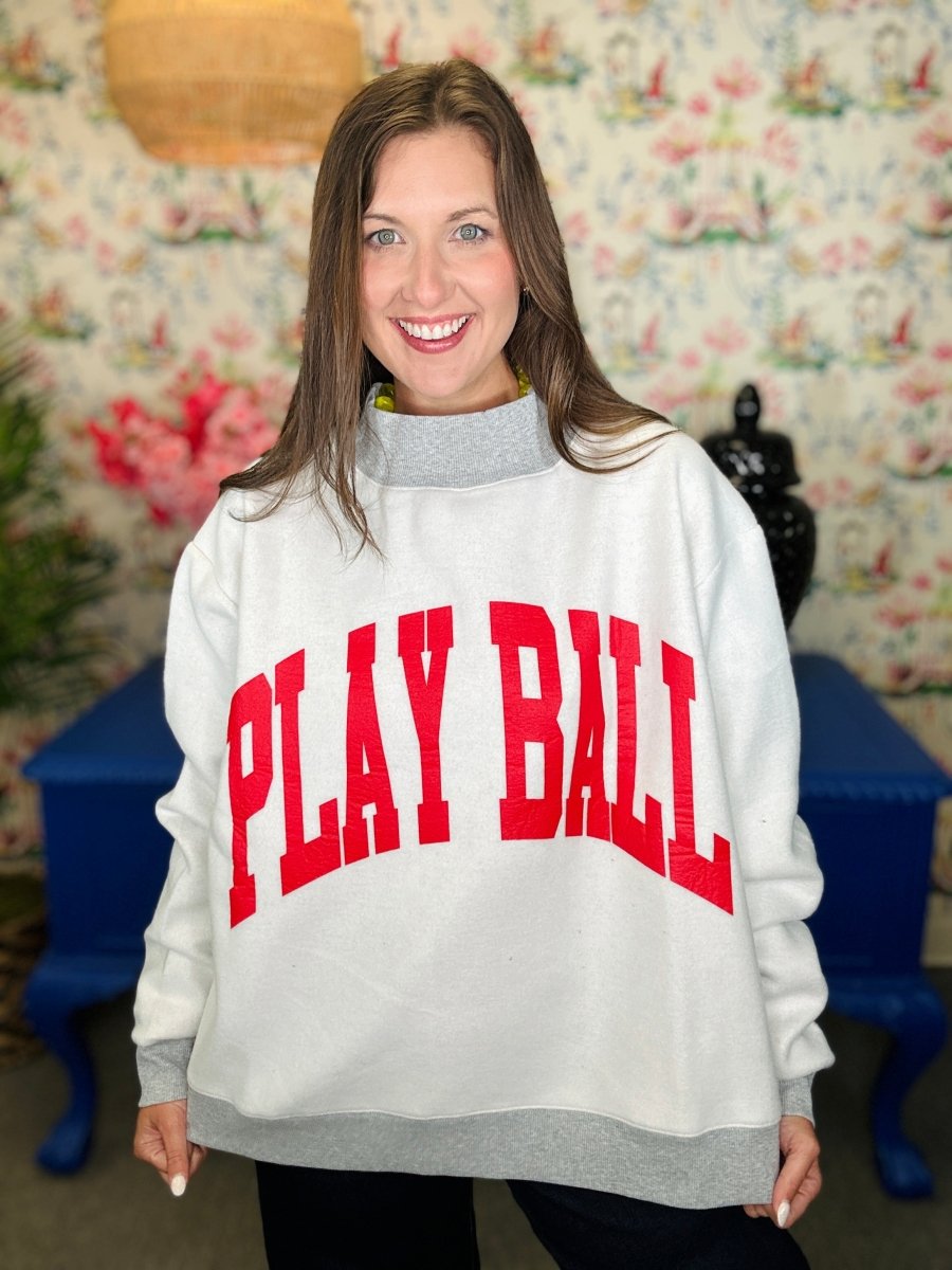 Play Ball 2-Sided Mock Sweatshirt