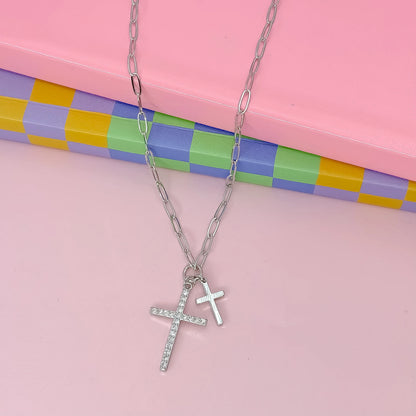 The STEAL Double Cross Necklace
