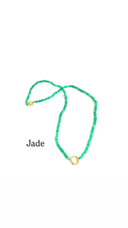 Agate Bead Magic Charm Bar Necklace-18"