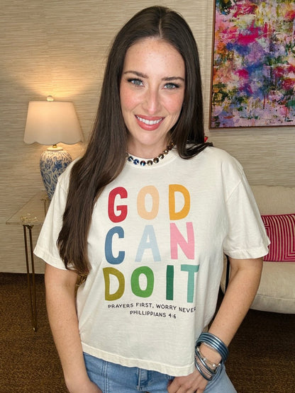 God Can Do It Crop Tee