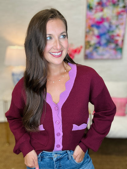 The Quade Sweater in Wine
