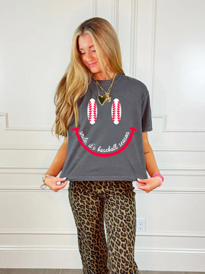 Smile, It's Baseball Season Cropped Tee