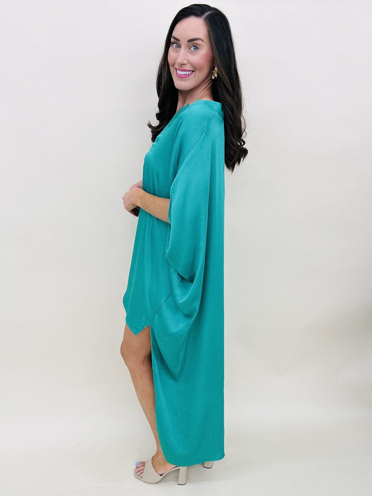 The Silk Caftan Hi-Lo Dress-Lots of Colors