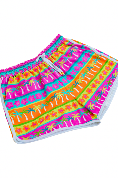 Made For Vacay Tropical Drawstring Everyday Shorts