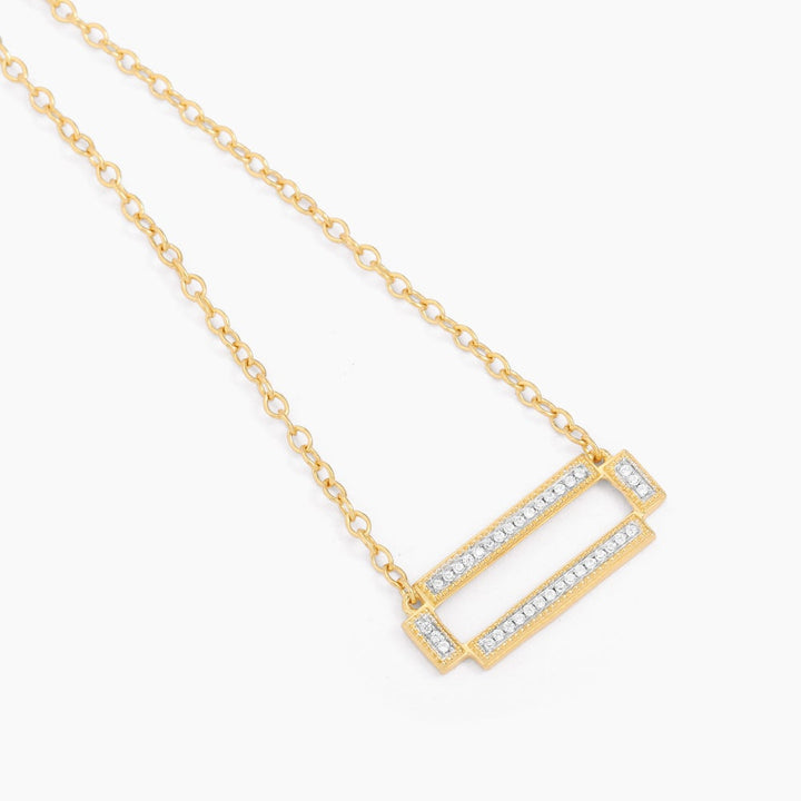 ES Four Bar Rectangle Pendant Necklace