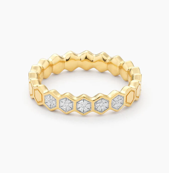 ES Oh Beehive! Honeycomb Statement Ring