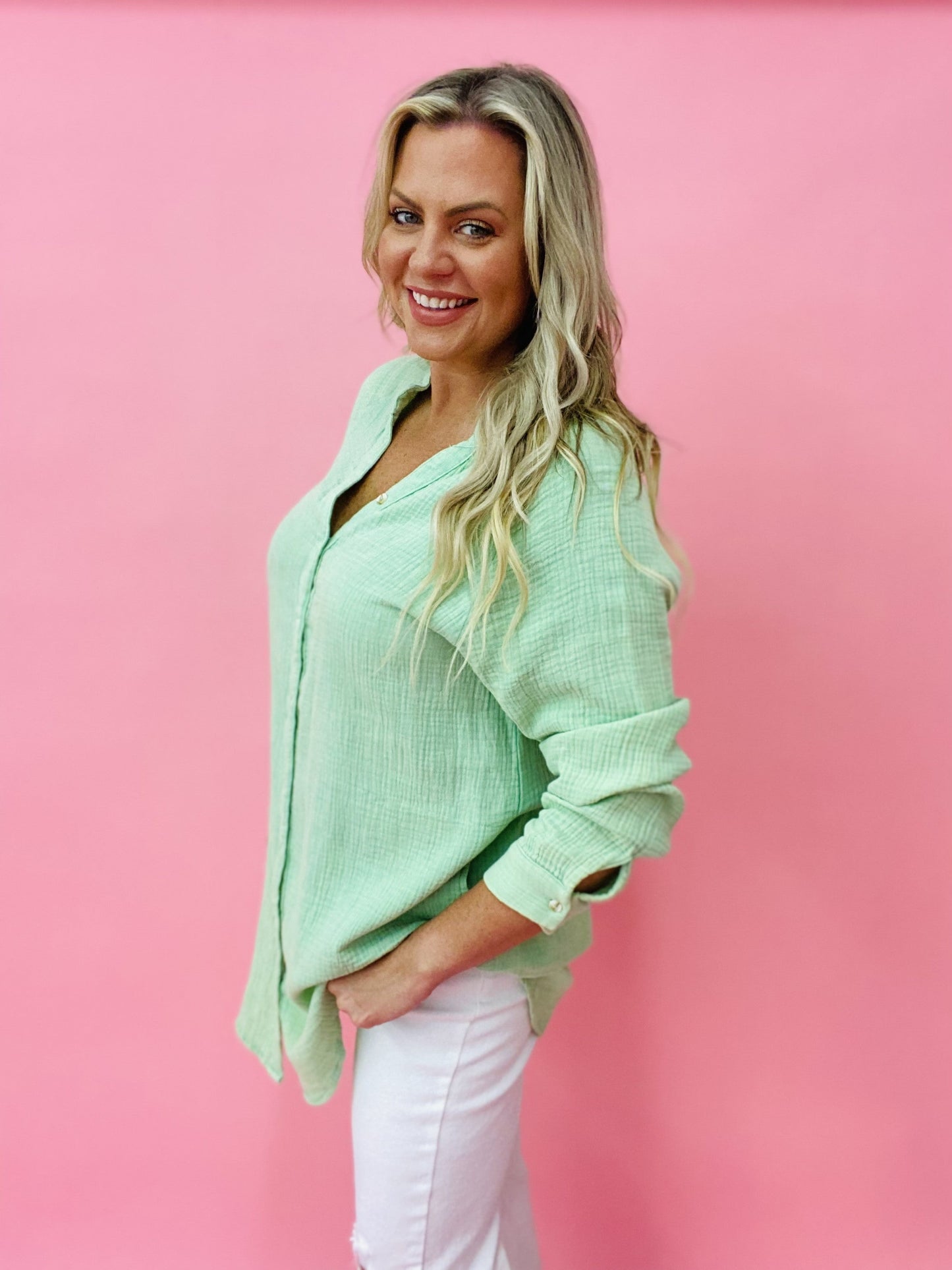 The Long Gauze Top-2 Colors/AS