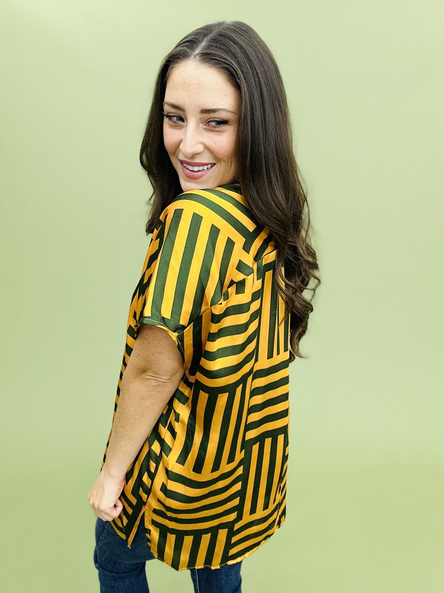 The Baylor Stripe V Top - AS
