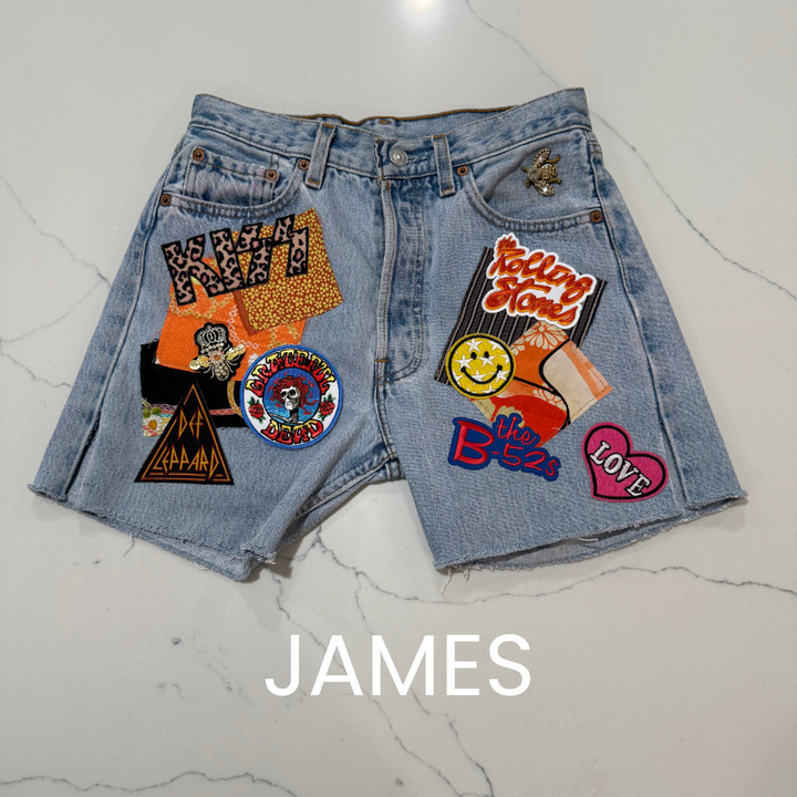 One of a Kind Vintage Patch Shorts