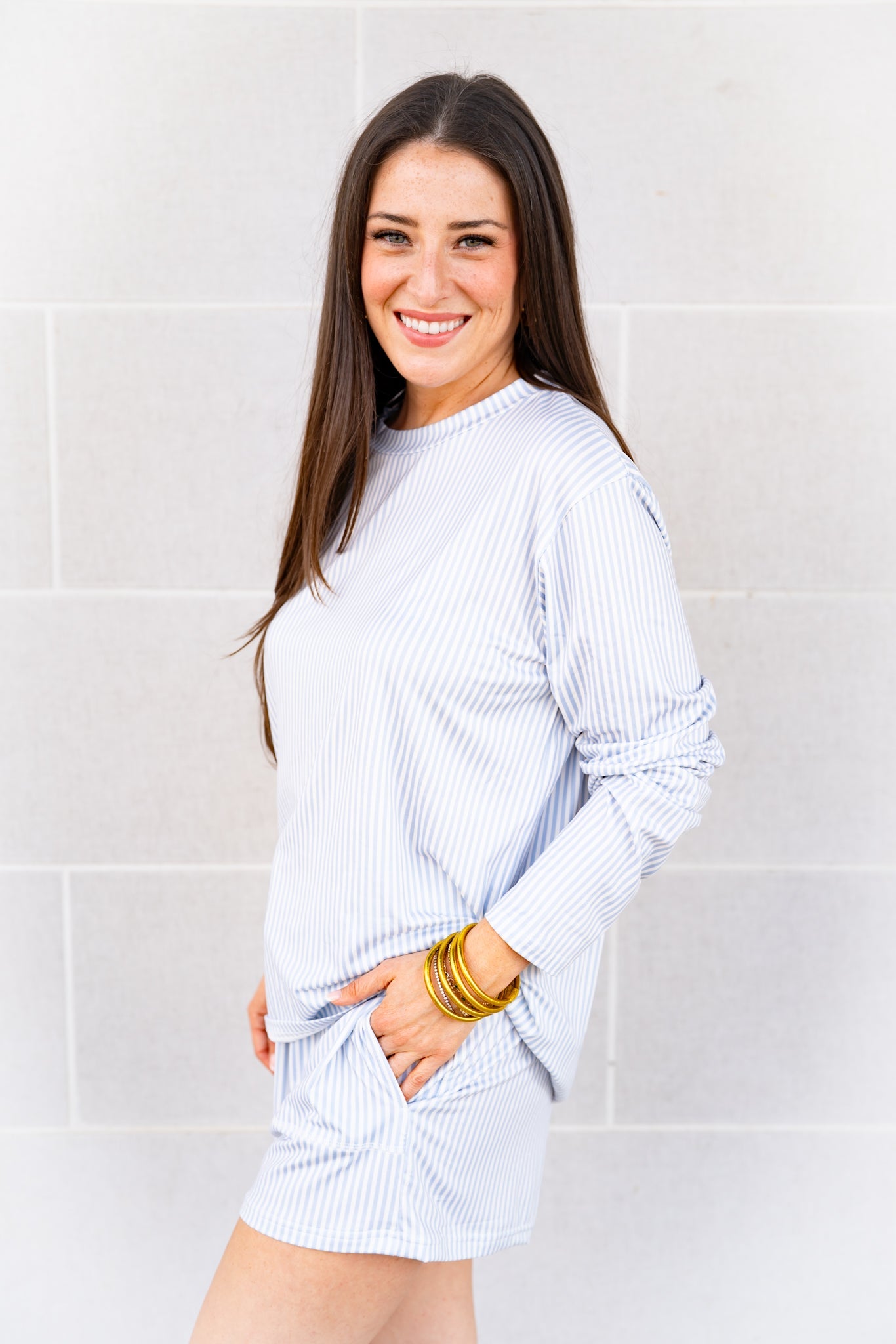 The Buckley Katherine Set in Chambray Stripe
