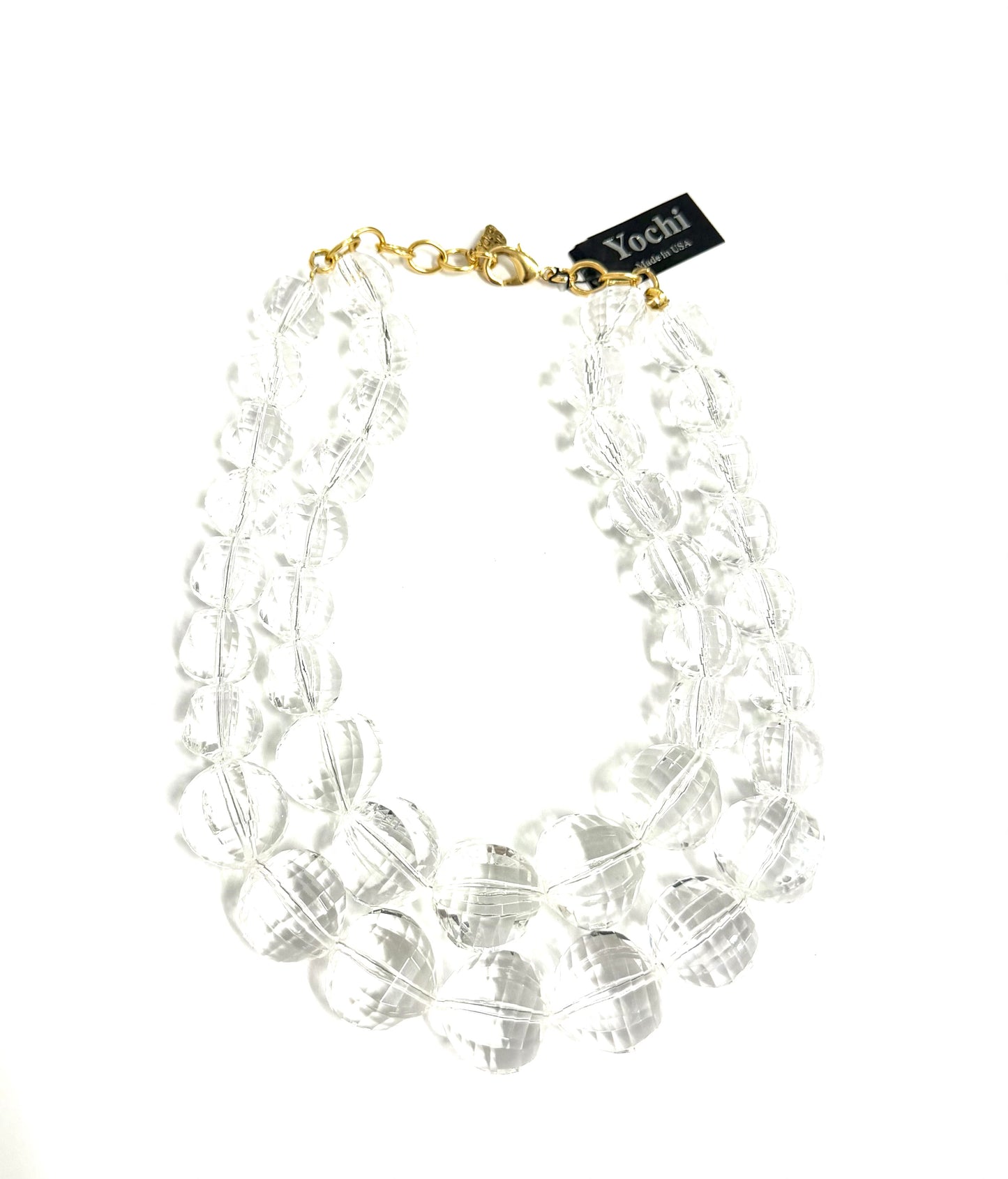 Yochi Clear Double Strand Necklace