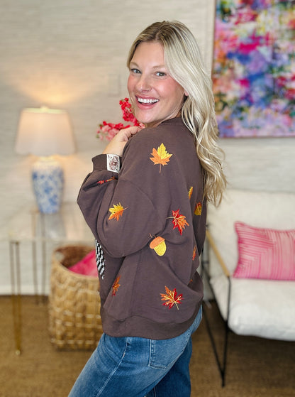 Queen of Sparkles Turkey & Leaves Sweatshirt