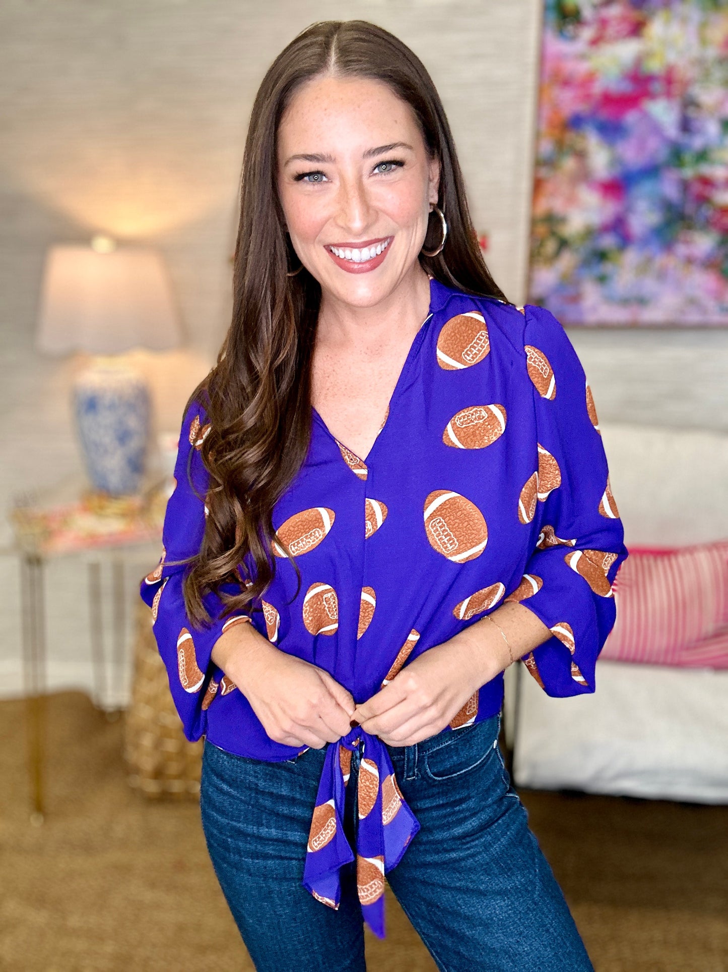 The Go Purple LS Tie Top-AS