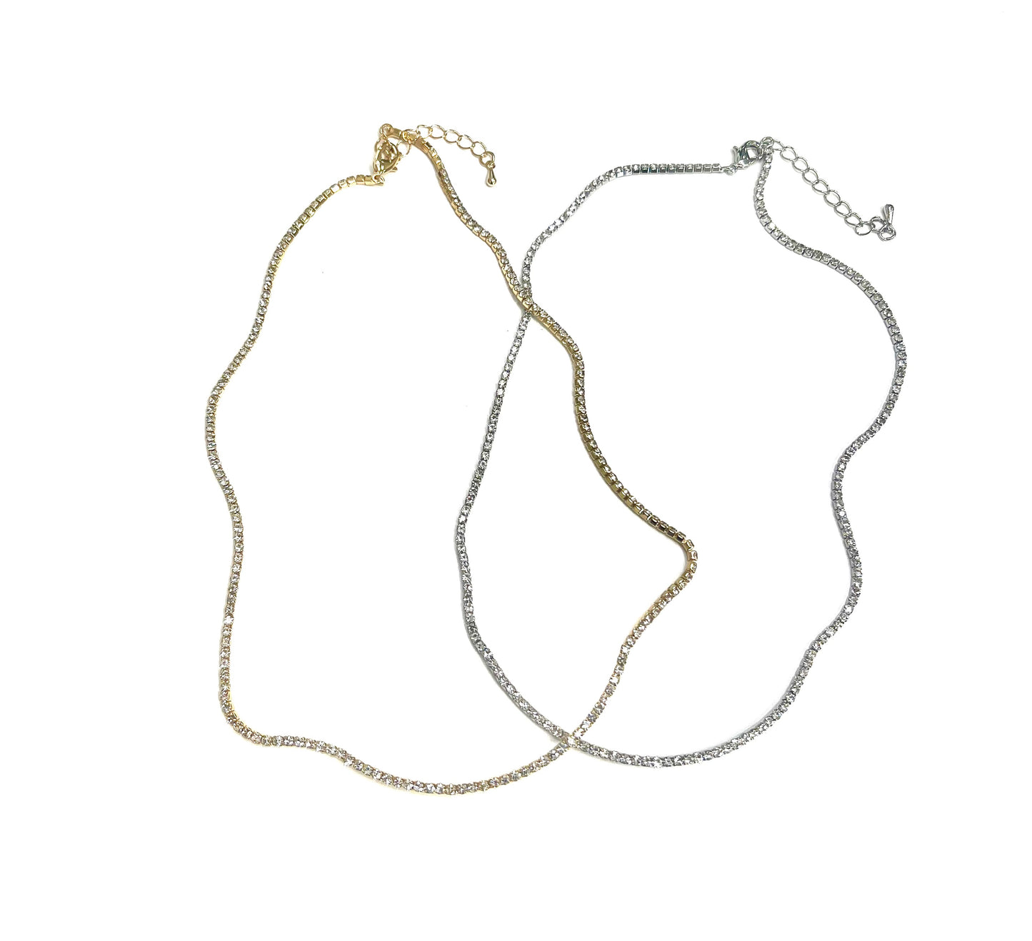 The Curved Tennis Necklace-2 Options