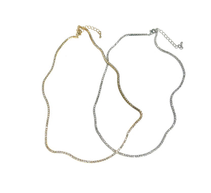 The Curved Tennis Necklace-2 Options