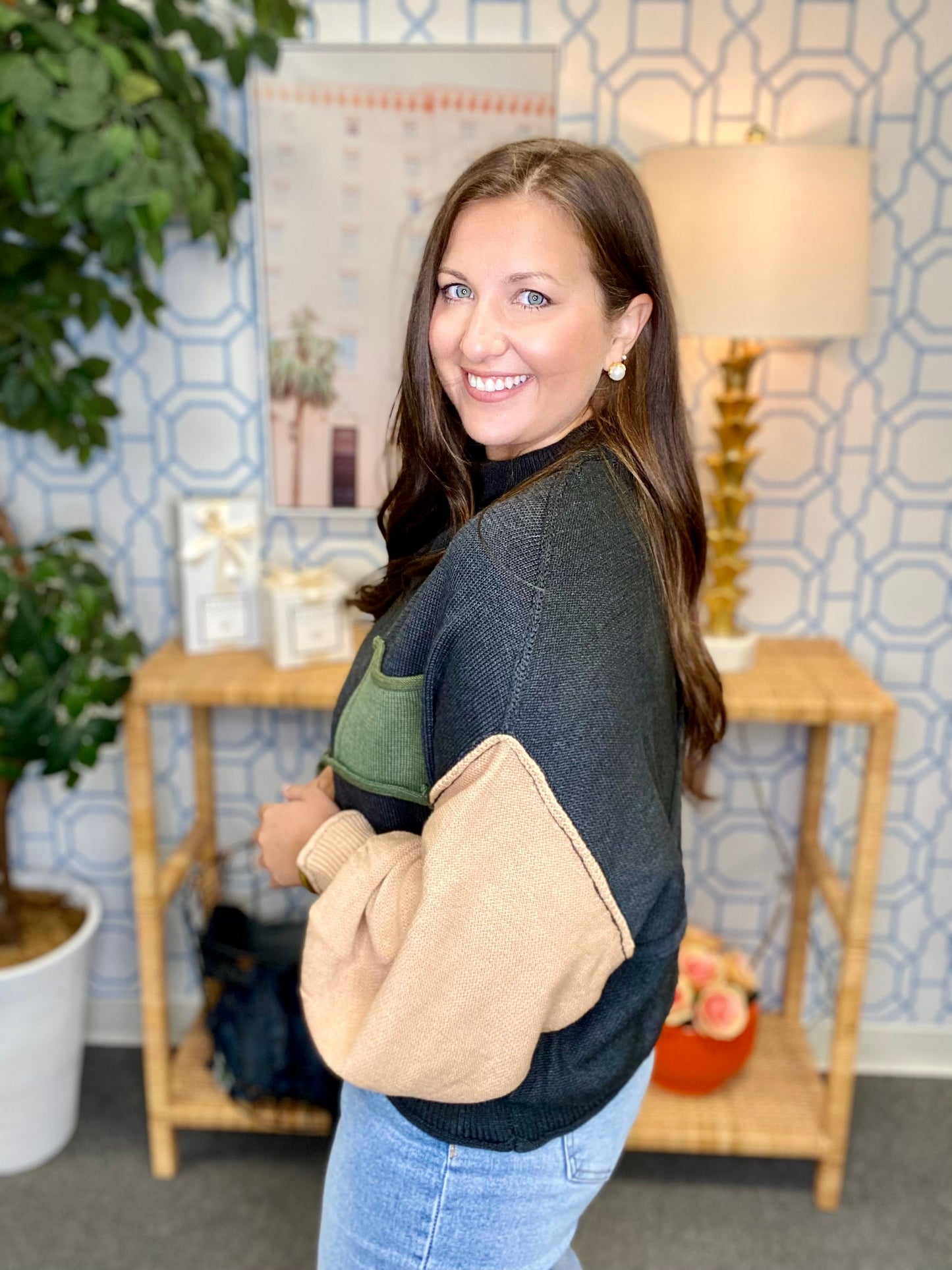 The Peppy Block Sweater-2 Colors