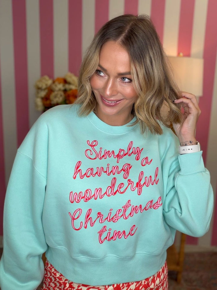 P&P Wonderful Christmas Time Crop Sweatshirt