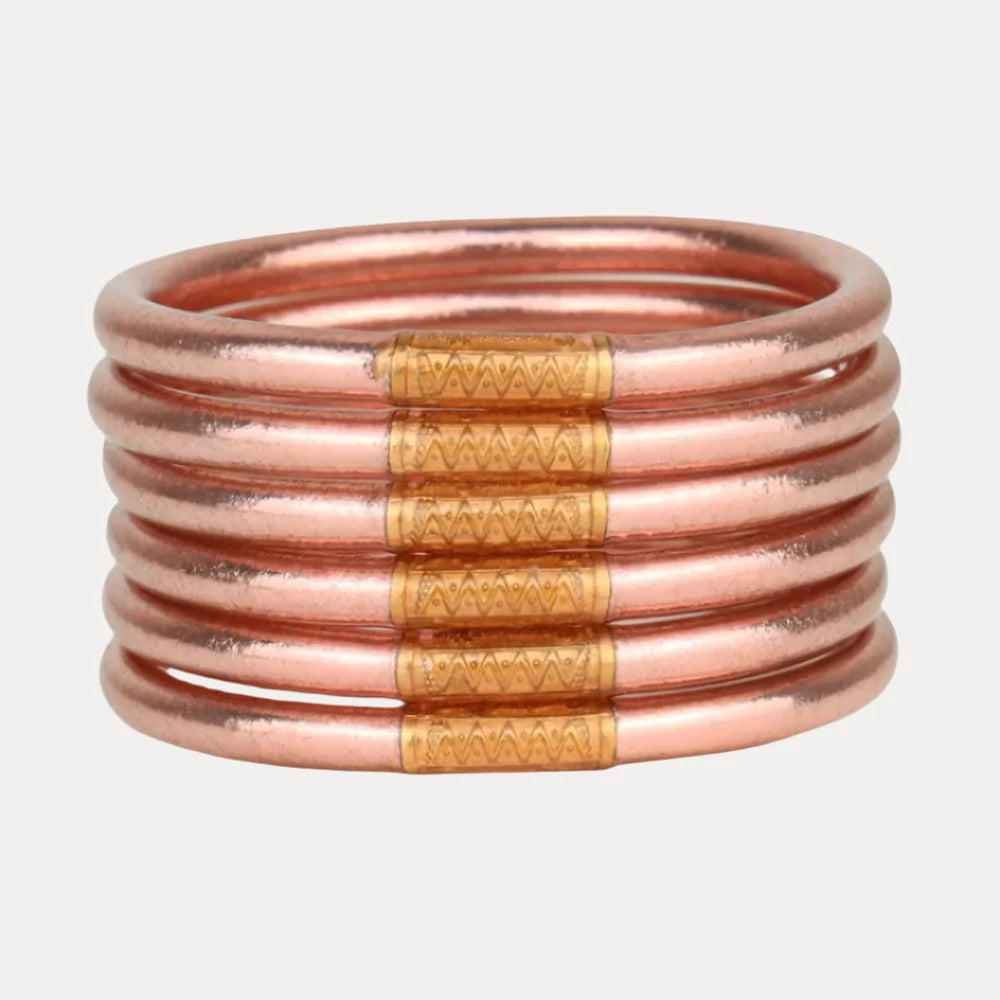 Rose Gold Budha Bangles - Set of 6
