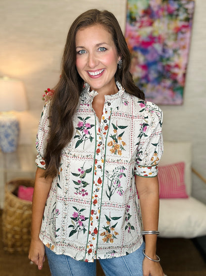 The Deborah Top in Ecru