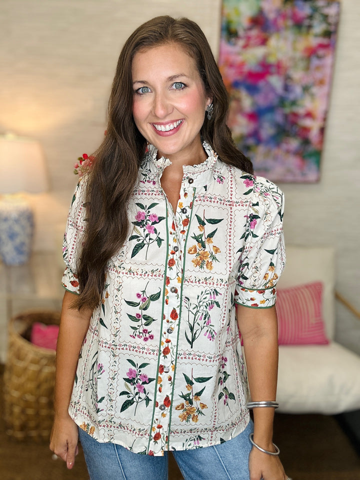The Deborah Top in Ecru