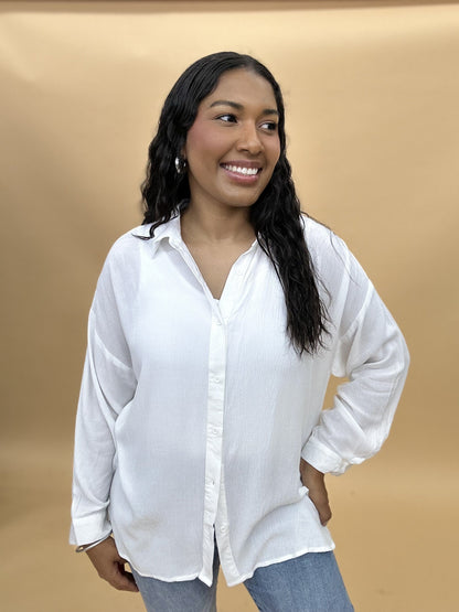 The Rally Button Top in 3 Colors/AS