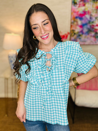 The Juliette Top in Seersucker Gingham